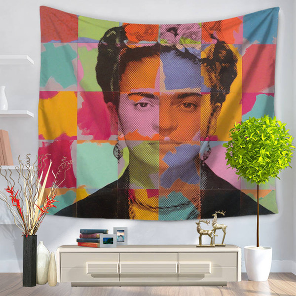 6 COLORS Portrait Pattern Polyester Tapestry Fresco Yoga Beach Blanket Towel Room Home Decoration Drop Shipping