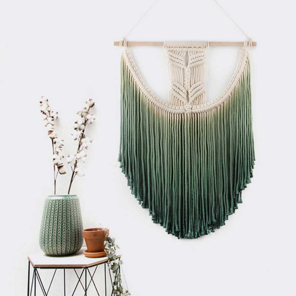 Macrame Large Wall Hanging - Macrame Wedding Hanging Backdrop - Ombre Wall Mural Dipdyed Yarn Tapestry