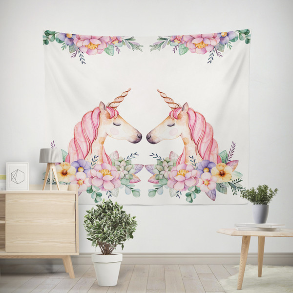 Designer 3D Unicorn Print Decorative Tapestry Towels Home Christmas Decoration Wall Tapestry High Quality Party Decoration