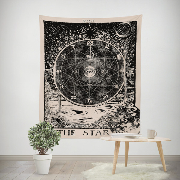 vintage european wall hangings witchcraft ouija tapestry sun moon star dorm room headboard carpet astrology blanket