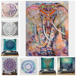 Indian Elephant Tapestry Mandala Tapestry Colorful Beach Towel Carpet Yoga Mat Sofa Cover Indian Mandala Blanket Home Decor 9 Designs YFA151