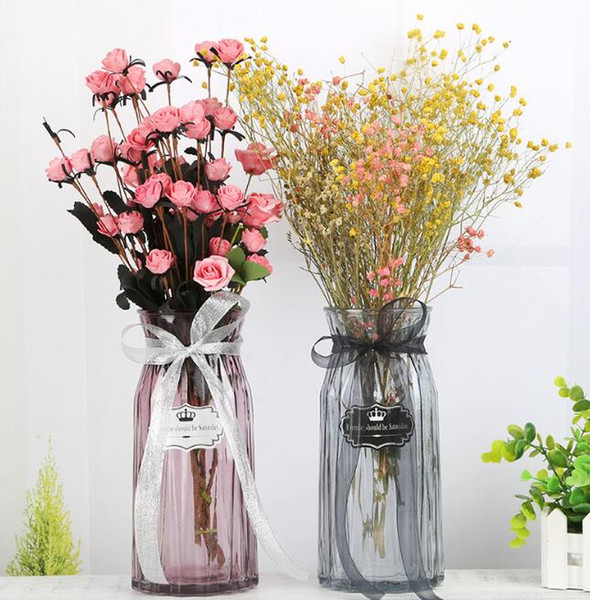 glass vase transparent Colorful vase flower inserter creative modern minimalist home decoration jewelry Tabletop Vase GGA687 20pcs