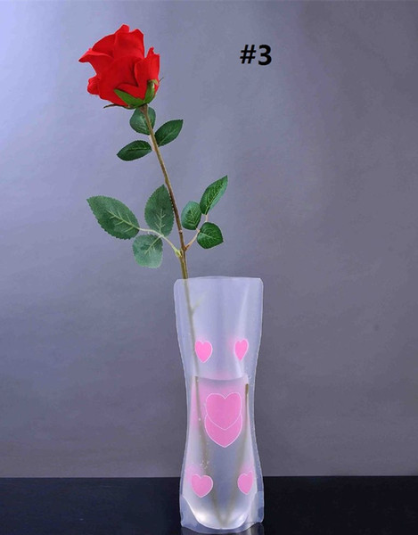 18cmx27cm Creative PVC Vase Clear Eco-friendly Foldable Folding Flower Unbreakable Reusable Home Wedding Party Decoration vases 77