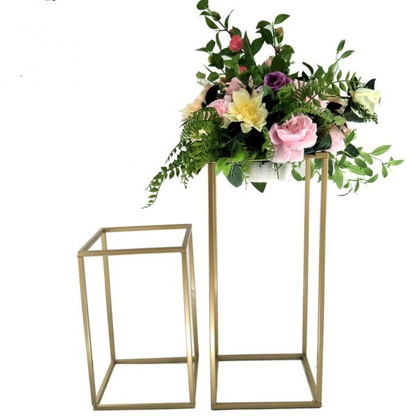 New Style Wedding Metal Gold Color Flower Vase Column Stand for Party Decoration Wedding Centerpiece Decoration