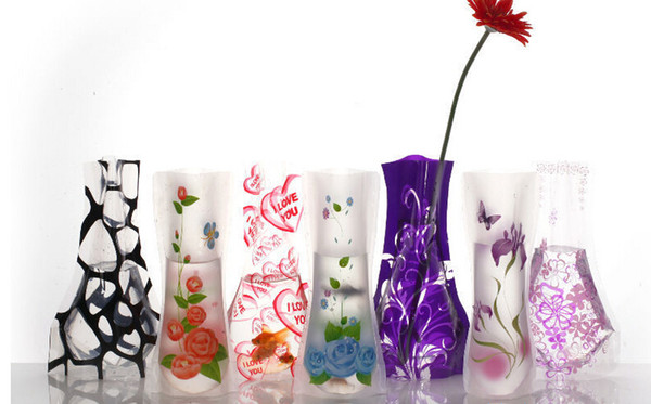 DIY flower MIX Size folding PVC foldable small opp bag eco friendly vase from Reliable foldable vase