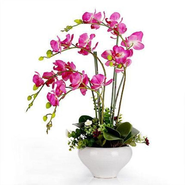 Simulation of Phalaenopsis flowers set silk decorative flower vase flower ornaments jewelry Home Furnishing living room dec