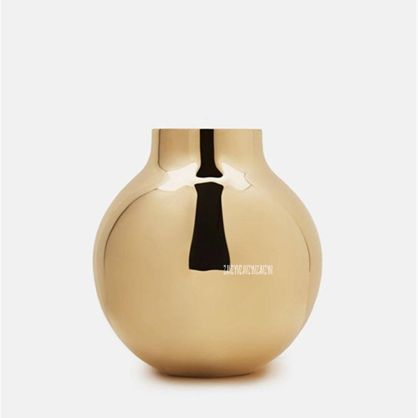 Modern Fashion Nordic Ceramic Vase Gold Plated Flower Vase For Flowers Model Room Furnishing Hotel Office Home Decoration A/B