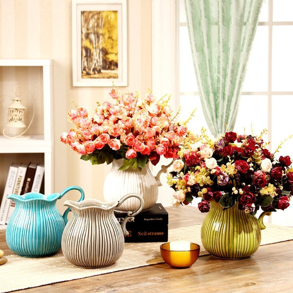 Modern Simple Crack Glazed Ceramic Vase New Fashion Creative Pottery Table Vase Home Decoration