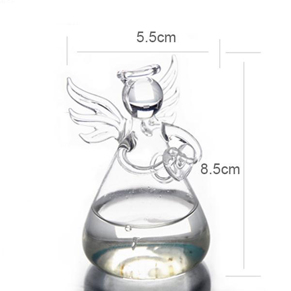 Cute Clear Glass Angel Shape Flower Plant Hanging Glass Vase Container Wedding Decor Transparent Vase Table Home Deco