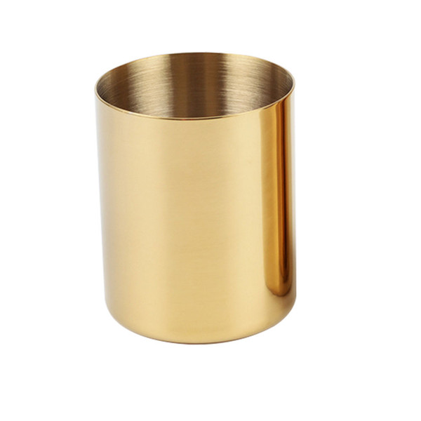 20pcs 400ml Nordic Style Brass Gold Vase Stainless Steel Cylinder Pen Holder for Desk Organizers Stand Pencil Pot Holder