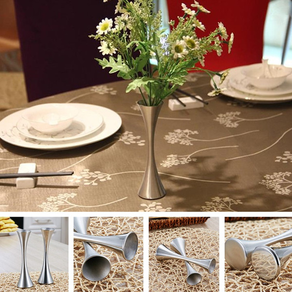 New stainless steel vase single small vases decoration table surface Creative vase modern flower arrangement wedding vases T8I040