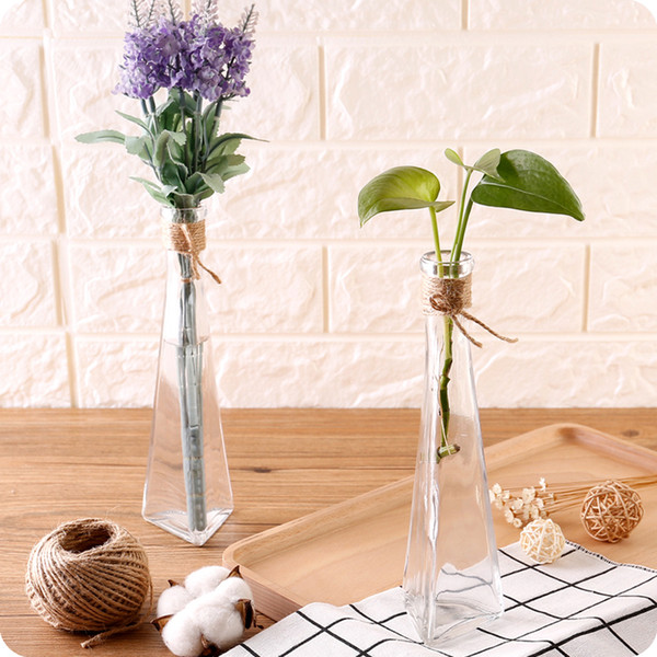 Creative Transparent Glass Vase Modern Fashion Hydroponic Flower Vase Living Room Decoration Vase Simple Style Glass Bottle