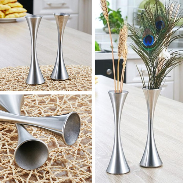 Creative vase stainless steel vase modern flower arrangement personality wedding vases decoration table surface single small vases T8I040