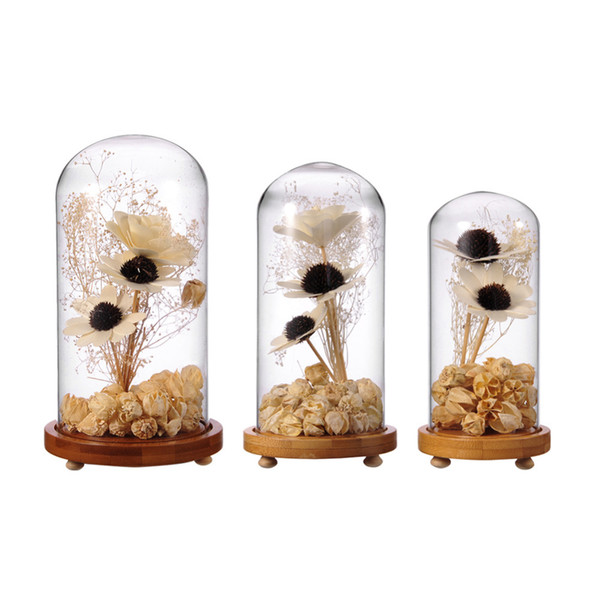 Romantic Terrarium Seal Flowers Vase Terrarium Dried Flowers Ornament Micro Landscape Home Decoration