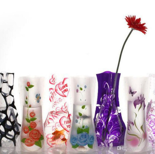 Eco friendly Foldable Folding Flower PVC Durable Vase Home Wedding Party Easy to Store 27 x 12cm