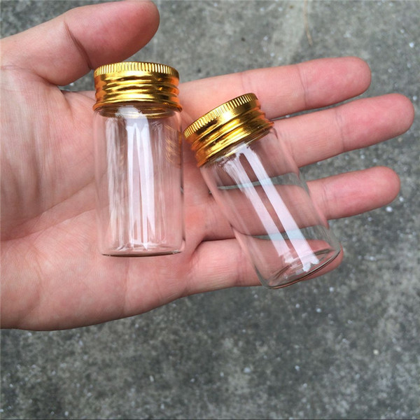 30x60x21mm 25ml Transparent Clear Glass Bottles With Aluminium Screw Cap Empty Bottles Golden Lids Glass Gift Vials Jars 50pcs