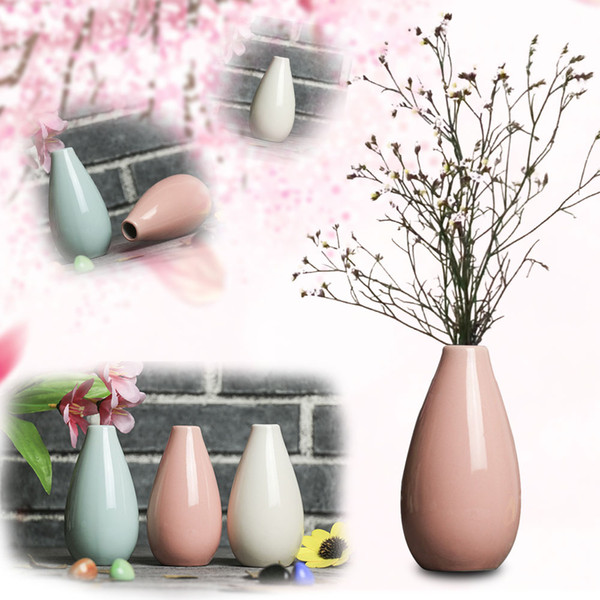 Europe Home Smooth Ceramic Pottery Flower Pot Office Mini Vase Wedding Ornaments Tabletop Vase Home Decoration Ceramic