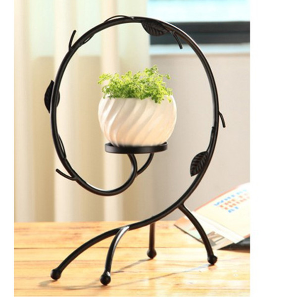 Wrought Iron Flower Vase Ceramic Vase Decoration Interior Decoration Creative Home Office Potted