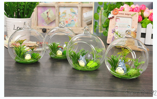 4-15cm Clear Globe Shape Round Hanging Glass Vase Bottle Terrarium Flower Container DIY Wedding Home Garden Decoration