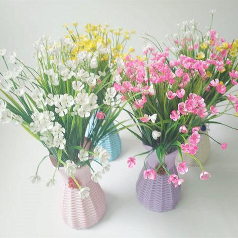 Plastic Artificial Vase Flower Fruit Beautiful Colorful Basket Container Garden Party Room DIY Party Decoration Random Color