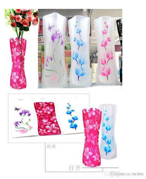 2018 Eco friendly Foldable Folding Flower PVC Durable Vase Home Wedding Party Easy to Store 27 x 12cm