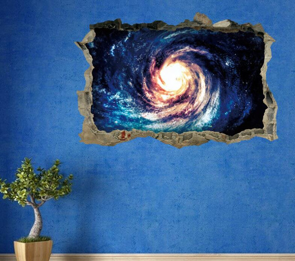 Wall Stickers Decals vivid 3D outspace Milky Way high quality PVC For Home Decoration Removable Art Mural Wallpaper for livingroom 45*60