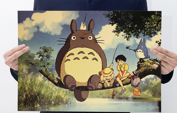 high quality Brown Poster anime Totoro Pinup and Mural for your home and business brown paper about50*35cm