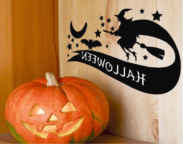 Mix Order Halloween witch skeleton bat DIY Wall Sticker Decals wholesale Removable Vinyl Wall Art Stickers for Home or Office