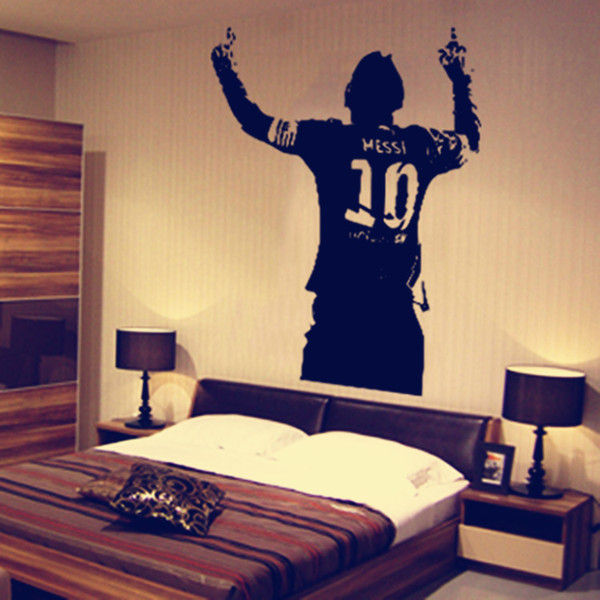 60*42cm Messi Wall Decal Sticker Poster Boys Room Football Soccer Player Argentina Leo Creative Vinyl Wall Decal Mural Home Decor