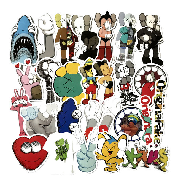 27pcs/set KAWS Dissected Graffiti Sticker Companion DIY stickers cartoon PVC Wall stickers bag Cartoon accessories Kaws toys FFA2024