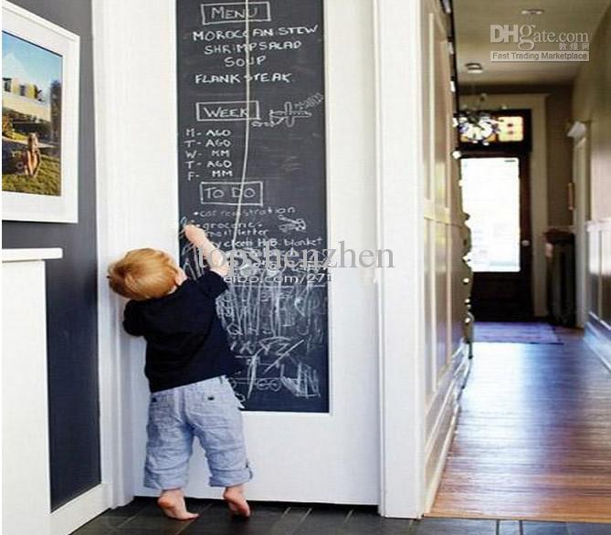 45x200cm Chalkboard Wall Stickers Blackboard Black Chalk Board Sticker Mini Portable Decal Peel & Stick on wall paper for kids Children