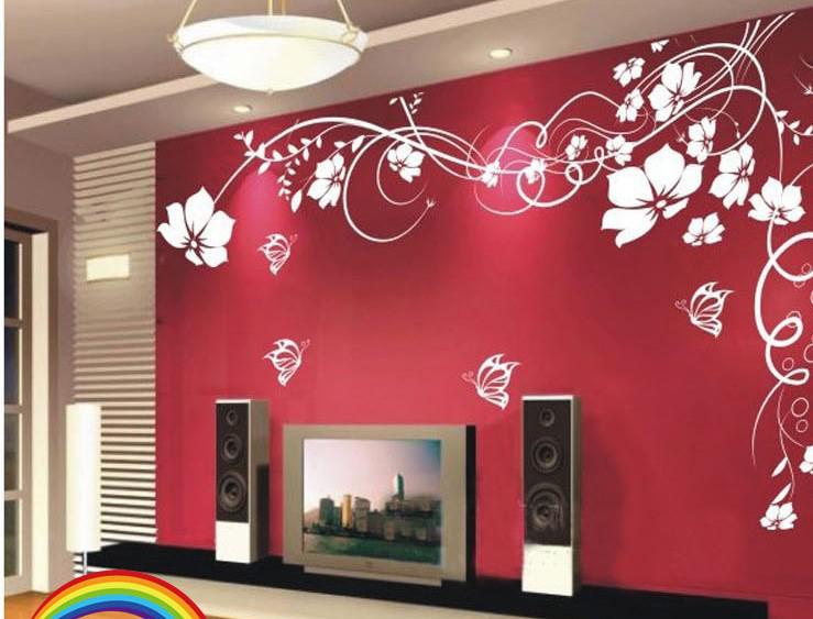 Hot Selling Beautiful Flower Wall Paper Decal Art Stickers for Home Decoration Living Room Bedroom Sofa TV Background Wallpaper Paste