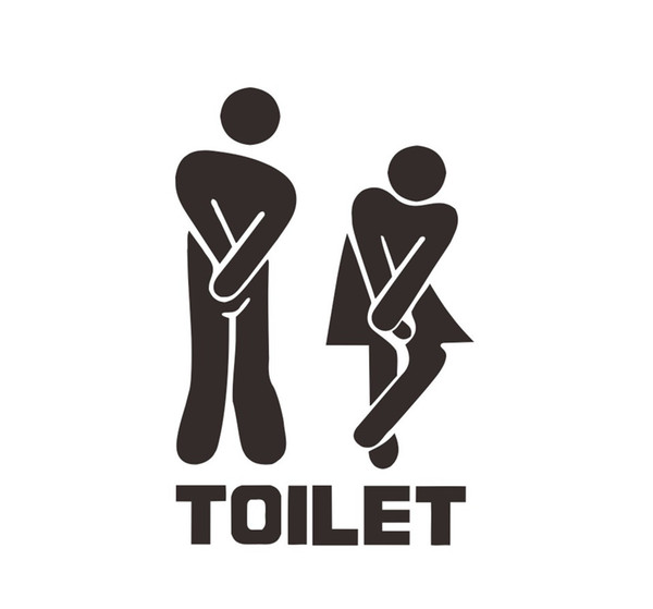 Toilet Seat Entrance Sign Wall Sticker Vinyl Art Removable Bathroom Decals Decor