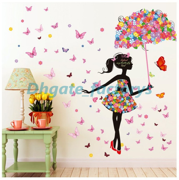 Removable Waterproof Wall Stickers Cartoon Bedroom Living Room Toilet Office Girl Series Stickers Home Decor