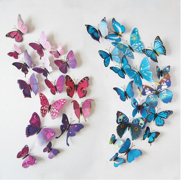 3D Butterflies Fridge Magnet Wallpaper Room Decoration Butterfly Wall Sticker on the wall for Home Decor 12Pcs