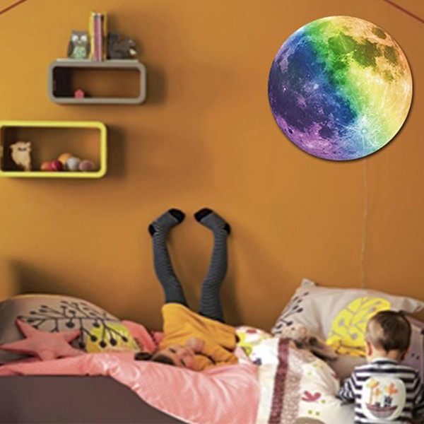 Luminous Moon Sticker Decorative Removable Wall Stickers Moon Glow for Bedroom Children's Room