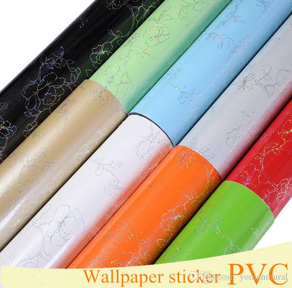 Pearl White Wallpapers DIY Decorative Film PVC Waterproof Self adhesive Wall paper Furniture Renovation Stickers Kitchen Cabinet