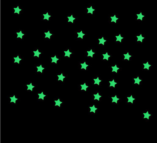 100PCS Home Glow In The Dark Stars Wall Stickers Decal for Kids Baby Rooms Sticker 3cm free shipping