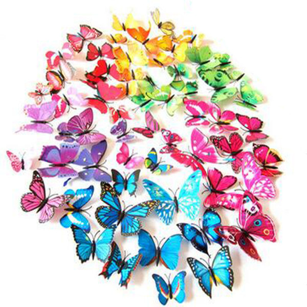 Wall Stickers 3D Butterfly Decoration Removable Wall Stickers Butterflys for Living Room Butterfly Stickers Home Decoration 1lot=1set=12pcs