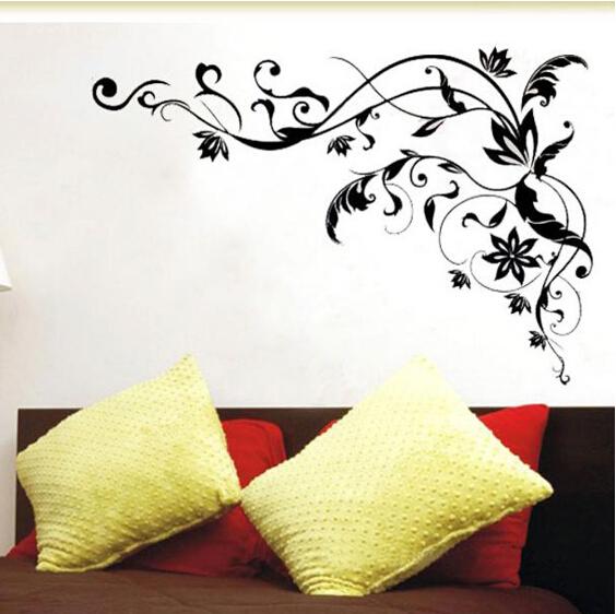 Fashional modern style flower vine wall stickers for flowers wall decoration with living room for home decoration 5pack