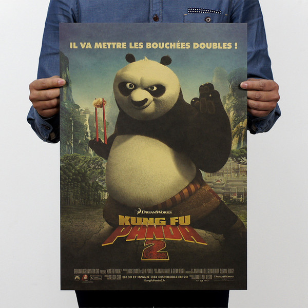 Kraft Paper Movie Kung Fu Panda Vintage Posters Home Bar Pub Kids Room Shopwindow Wall Sticker Decoration Decorative Painting