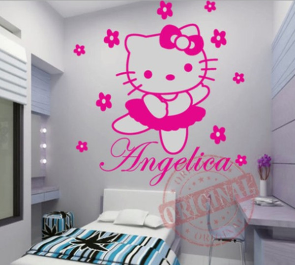 Shipping Pay Link Flowers Fairy Personalized Name Cartoon Wall Sticker Art Decal Vinyl Mural Painting Princess Girl Room Decor