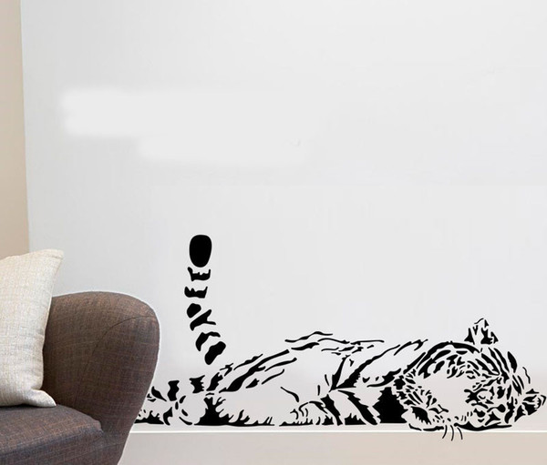 Animal wall stickers decoration cute tiger sofa glass cabnet stickers home decal decor a0208 100*40cm