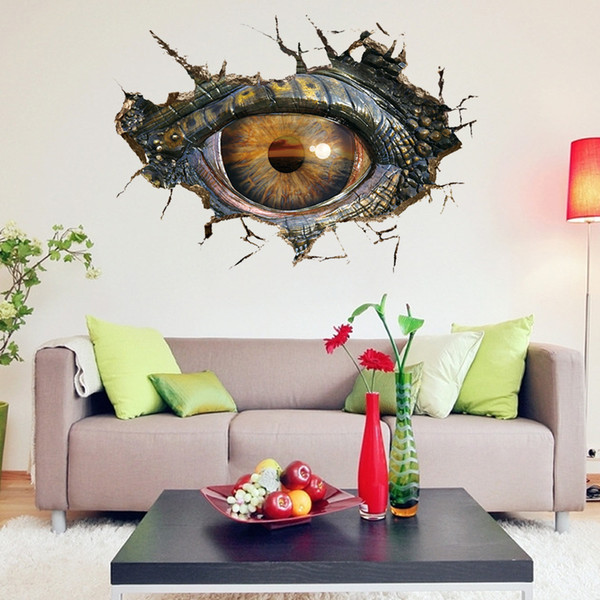 3D Stickers Dinosaur Eye Wall Stickers Personalized Creative Living Room Bedroom Decoration Wall Stickers Waterproof Decal