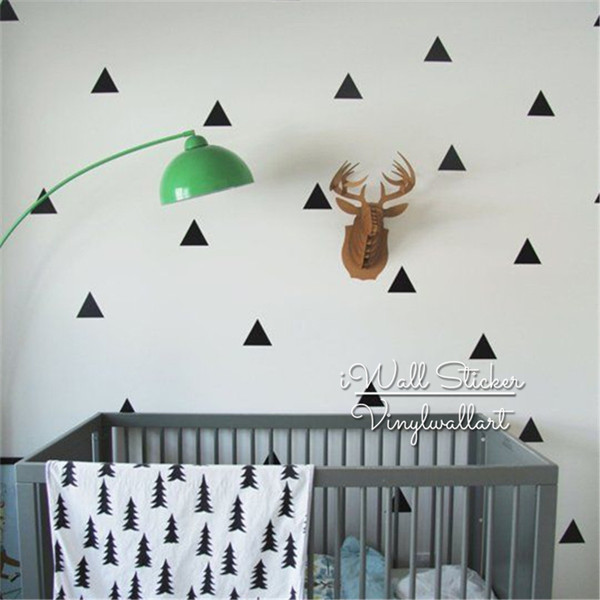 5cm Wide Triangle Wall Sticker iWall Sticker Baby Nursery Triangles Wall Decal Kids Room Decor Removable DIY High Quality Cut Vinyl P4