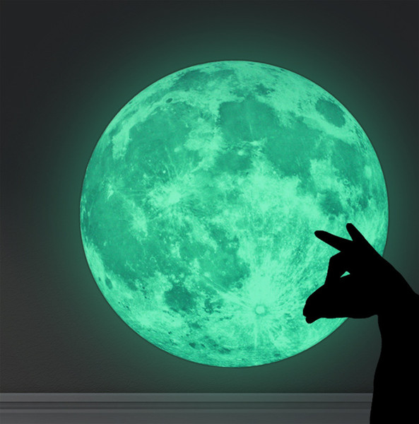 Home Decor High Quality Wall Sticker Moon Earth Glow in the Dark 30cm PVC Free Shipping