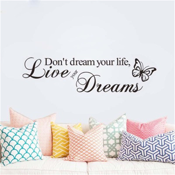 Don't Dream Your Life Praise God Quote Vinyl Wall Decal Wall Lettering Art Words Wall Stickers DIY Home Decoration