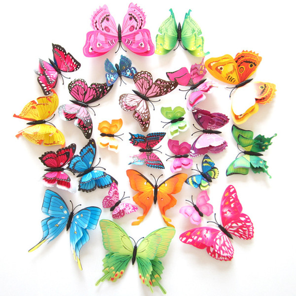 Double Layer Butterfly Wall Sticker Simulation Color Decoration Stickers Waterproof Anti Shedding Popular Small Lovely New Arrival 2 6dy I1