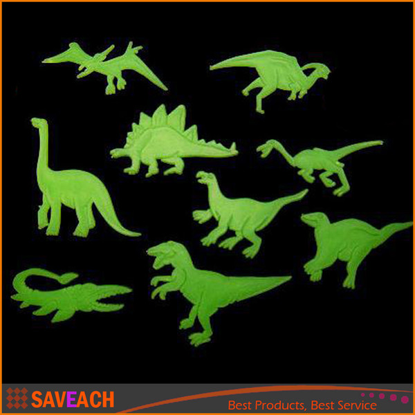 9pcs/set Glow in the Dark Fluorescent Decal Baby Kids Children Room Home Wall Luminous Decoration Dinosaur Stickers