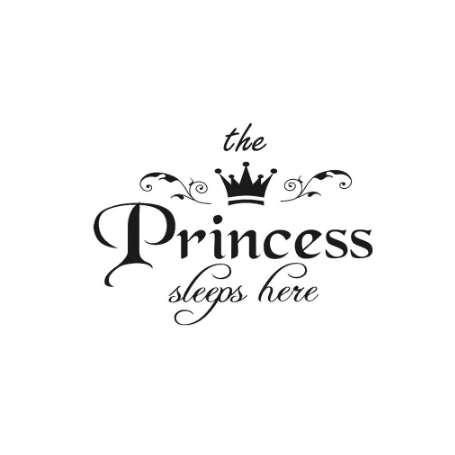 Removable Wall Sticker The Princess Sleeps Here Crown Decal Living Room Bedroom Vinyl Carving Wall Decal Sticker Wholesale #555